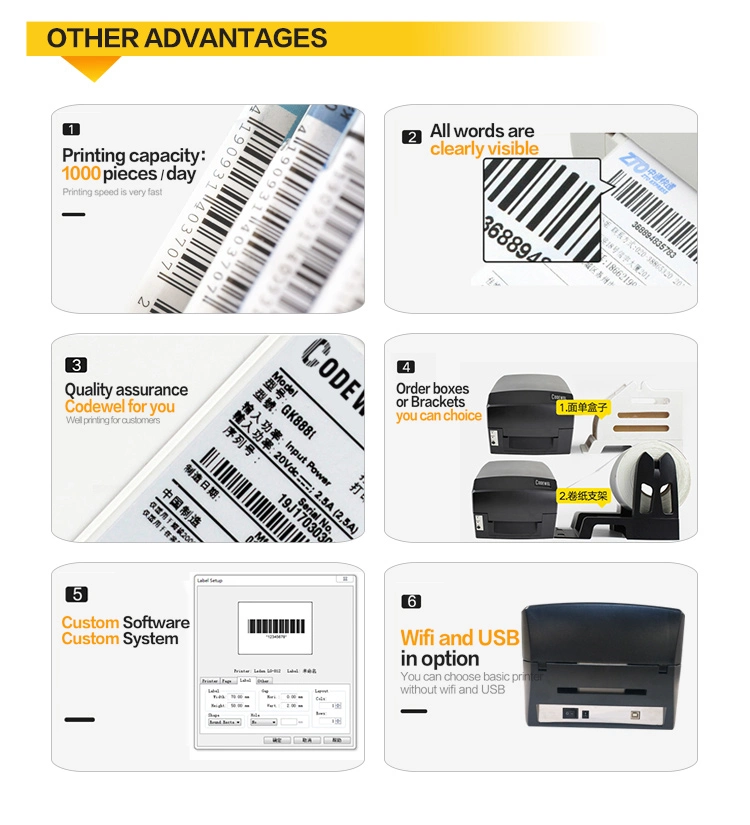 4 Inch 110mm Desktop Bar Code Label Printer Thermal Label Printer for Shipping Labels