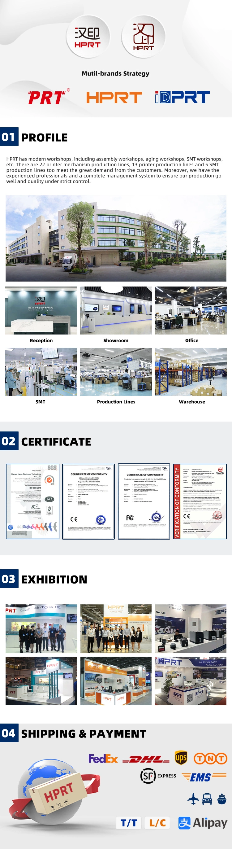 High Quality 203 Dpi 4 Inch Shipping Label Barcode 4X6 Waybill Thermal Printer with Paper Stand