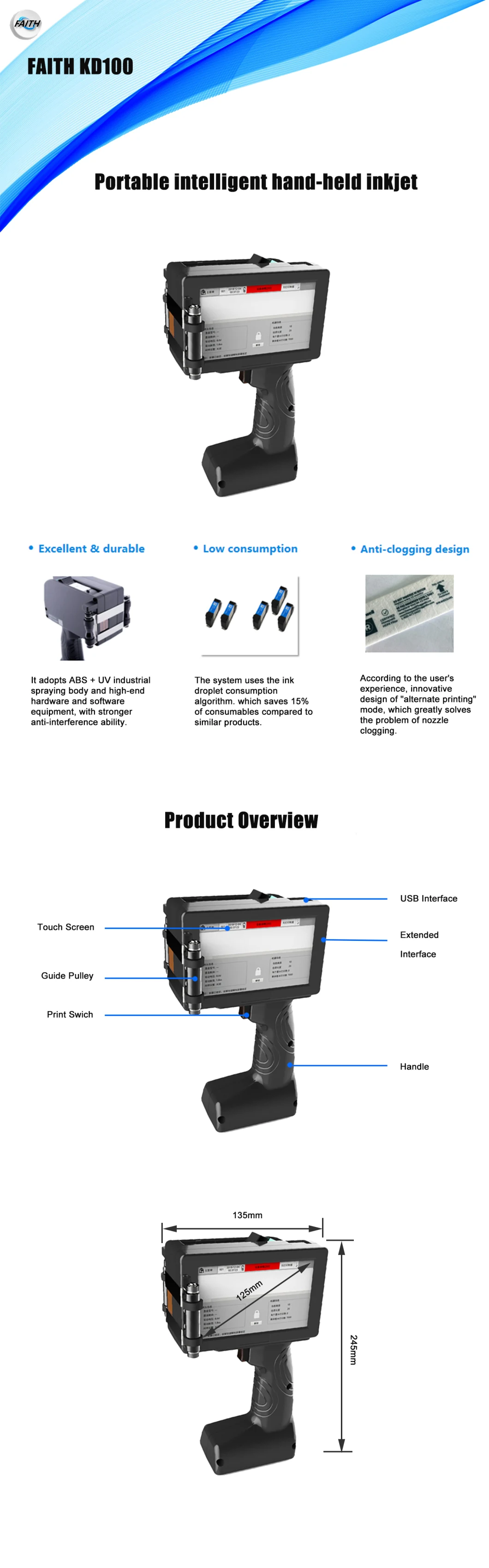 Faith Portable Printer Receipt Qr Code Printer