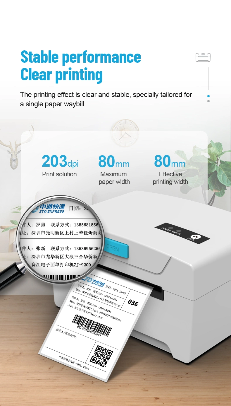 Thermal Label Printer USB LAN Shipping Label Printer 8600 3 Inch Wireless