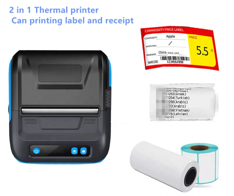 Mini Mobile 80mm Portable Barcode Label Receipt Thermal Printer