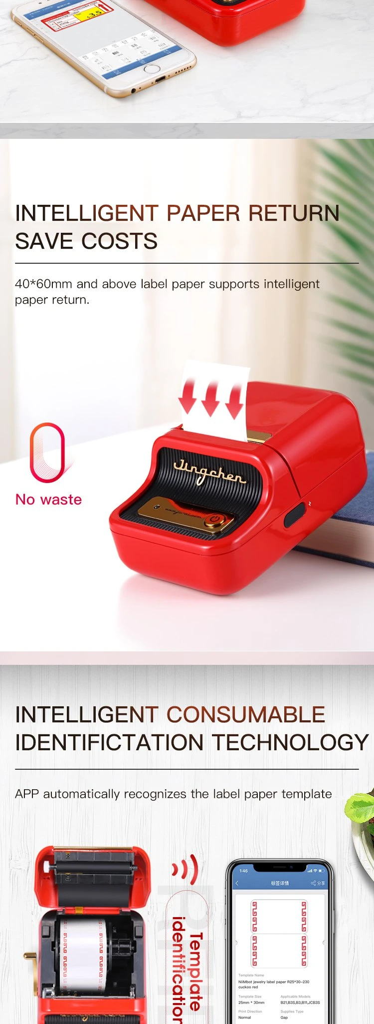 Niimbot B21 Jewelry Thermal Sticker Mini Barcode Portable Label Printer