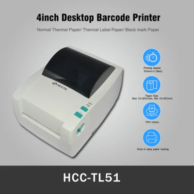 Hcc-Tl51 4 インチ ダイレクト サーマル バーコード ラベル プリンター