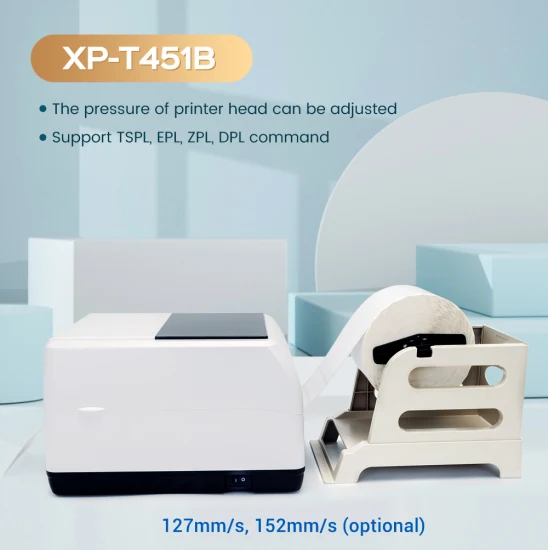 Xprinter XP-T451B 高速 4 インチ感熱ラベルプリンター熱転写プリンター